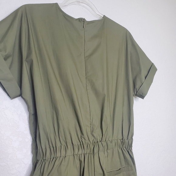 NWT MOSSIMO | Olive Green Tie Front Romper Shorts - Picture 6 of 8